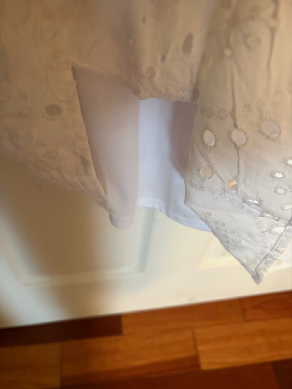 Lily Rose White Eyelet Midi Dress with Ruffle Straps - Picture 10 of 16